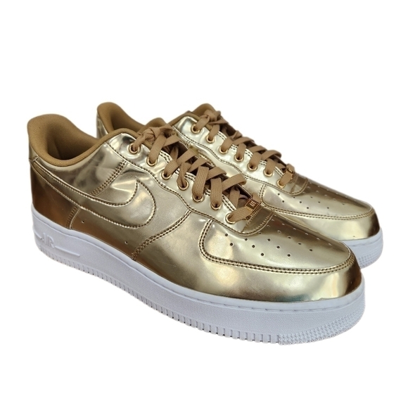 Nike Other - Nike Air, Air Force 1 Metallic Gold-White CQ6566-700 Sneakers, US Men's 14.5